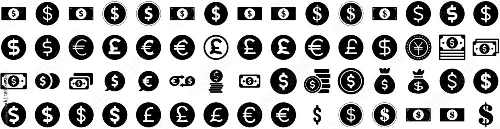 Set Of Currency Icons Isolated Silhouette Solid Icon With Payment, Cash, Finance, Money, Exchange, Business, Currency Infographic Simple Vector Illustration Logo Set Of Currency Icons Isolated Silhouette Solid Icon With Payment, Cash, Finance, Money, Exchange, Business, Currency Infographic Simple Vector Illustration Logo