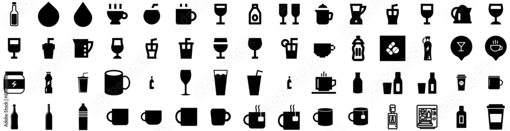 Set Of Drink Icons Isolated Silhouette Solid Icon With Woman, Drink, Beverage, Young, Girl, Lifestyle, Glass Infographic Simple Vector Illustration Logo Set Of Drink Icons Isolated Silhouette Solid Icon With Woman, Drink, Beverage, Young, Girl, Lifestyle, Glass Infographic Simple Vector Illustration Logo