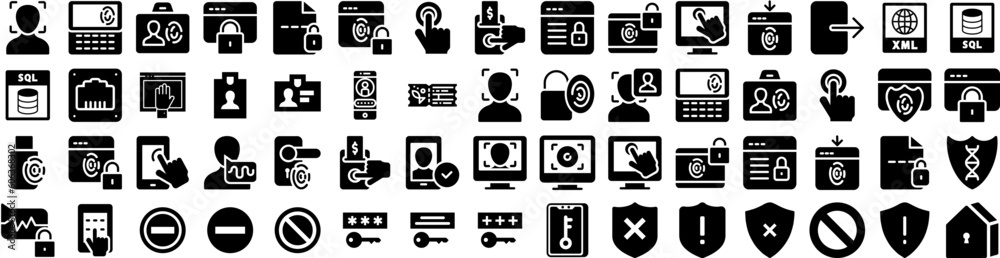 Set Of Access Icons Isolated Silhouette Solid Icon With Digital, Accessibility, Technology, Concept, Symbol, Access, Security Infographic Simple Vector Illustration Logo Set Of Access Icons Isolated Silhouette Solid Icon With Digital, Accessibility, Technology, Concept, Symbol, Access, Security Infographic Simple Vector Illustration Logo