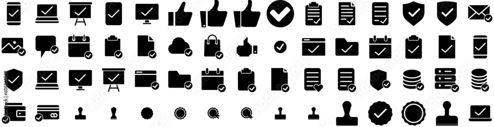 Set Of Approve Icons Isolated Silhouette Solid Icon With Stamp, Approval, Symbol, Approve, Sign, Seal, Business Infographic Simple Vector Illustration Logo Set Of Approve Icons Isolated Silhouette Solid Icon With Stamp, Approval, Symbol, Approve, Sign, Seal, Business Infographic Simple Vector Illustration Logo