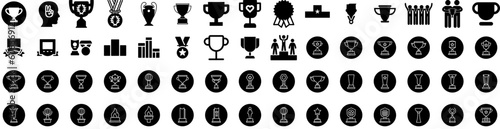 Set Of Champion Icons Isolated Silhouette Solid Icon With Football  Ball  Illustration  Sport  Banner  Background  Design Infographic Simple Vector Illustration Logo