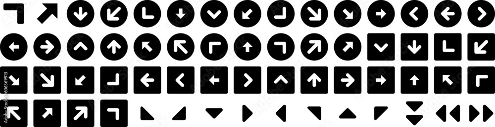 Set Of Directions Icons Isolated Silhouette Solid Icon With Illustration, Direction, Background, Symbol, Vector, Arrow, Sign Infographic Simple Vector Illustration Logo Set Of Directions Icons Isolated Silhouette Solid Icon With Illustration, Direction, Background, Symbol, Vector, Arrow, Sign Infographic Simple Vector Illustration Logo