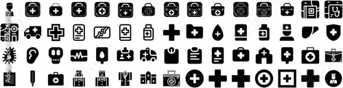 Set Of Doctor Icons Isolated Silhouette Solid Icon With Health, Healthcare, Hospital, Medical, Doctor, Medicine, Professional Infographic Simple Vector Illustration Logo