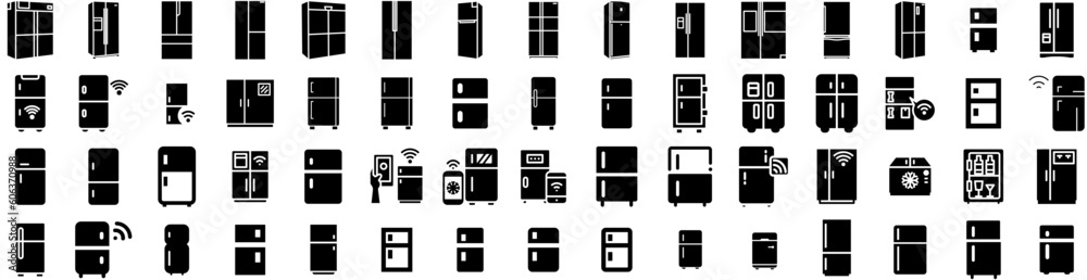 Set Of Refrigerator Icons Isolated Silhouette Solid Icon With Home, Food, Refrigerator, Modern, Fridge, Kitchen, Equipment Infographic Simple Vector Illustration Logo Set Of Refrigerator Icons Isolated Silhouette Solid Icon With Home, Food, Refrigerator, Modern, Fridge, Kitchen, Equipment Infographic Simple Vector Illustration Logo