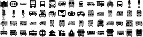 Set Of Public Icons Isolated Silhouette Solid Icon With People, Event, Public, Business, Communication, Presentation, Corporate Infographic Simple Vector Illustration Logo