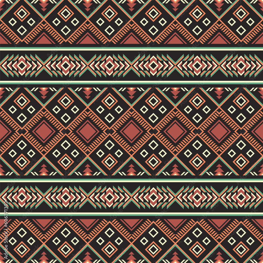 Ethnic geometric ornament, seamless pattern, Tribal kilim.