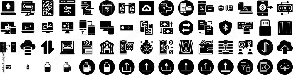 Set Of Transfer Icons Isolated Silhouette Solid Icon With Mobile, Business, Technology, Transfer, Finance, Digital, Money Infographic Simple Vector Illustration Logo Set Of Transfer Icons Isolated Silhouette Solid Icon With Mobile, Business, Technology, Transfer, Finance, Digital, Money Infographic Simple Vector Illustration Logo