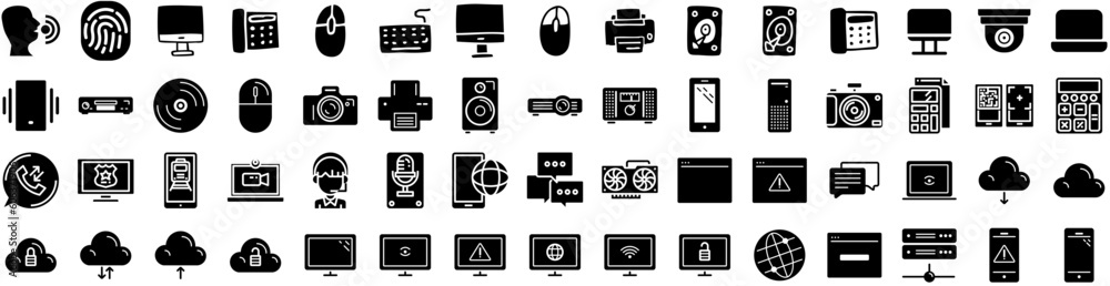 Set Of Technology Icons Isolated Silhouette Solid Icon With Technology, Concept, Data, Network, Abstract, Tech, Digital Infographic Simple Vector Illustration Logo Set Of Technology Icons Isolated Silhouette Solid Icon With Technology, Concept, Data, Network, Abstract, Tech, Digital Infographic Simple Vector Illustration Logo