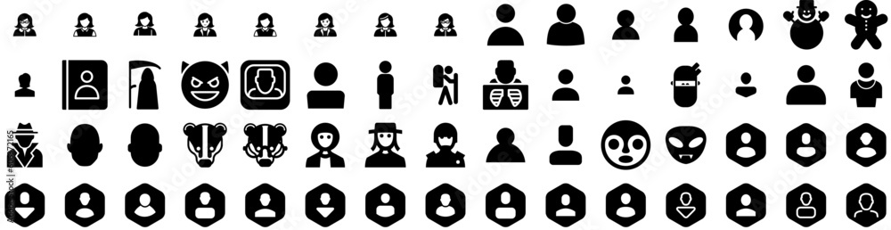 Set Of Avatar Icons Isolated Silhouette Solid Icon With Avatar, Human, Illustration, Male, Man, Person, People Infographic Simple Vector Illustration Logo Set Of Avatar Icons Isolated Silhouette Solid Icon With Avatar, Human, Illustration, Male, Man, Person, People Infographic Simple Vector Illustration Logo