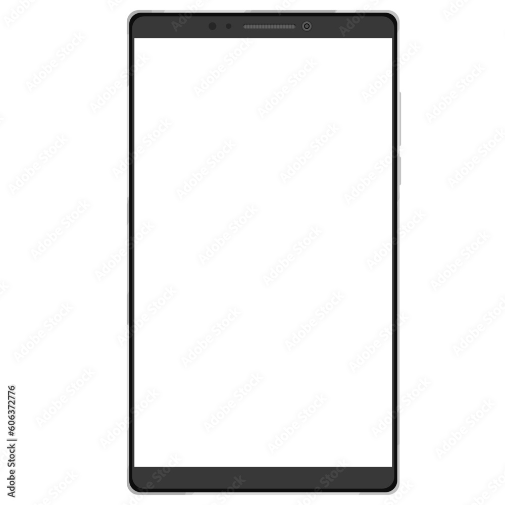 Cell phone, smartphone screen frame front view modern gadget mock up template isolated on white background. Device to display applications