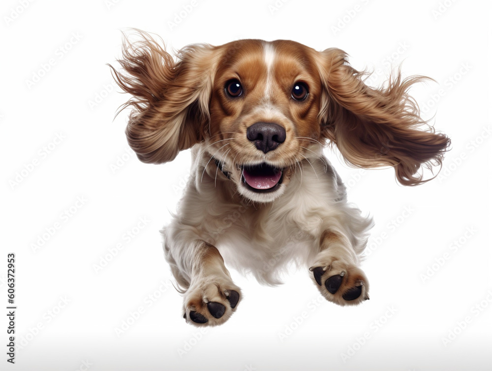 a_smiling_brown_cocker_spaniel_with_its_nose_out a_smiling_brown_cocker_spaniel_with_its_nose_out