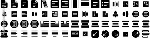 Set Of Align Icons Isolated Silhouette Solid Icon With Car, Service, Alignment, Equipment, Fix, Technology, Vehicle Infographic Simple Vector Illustration Logo