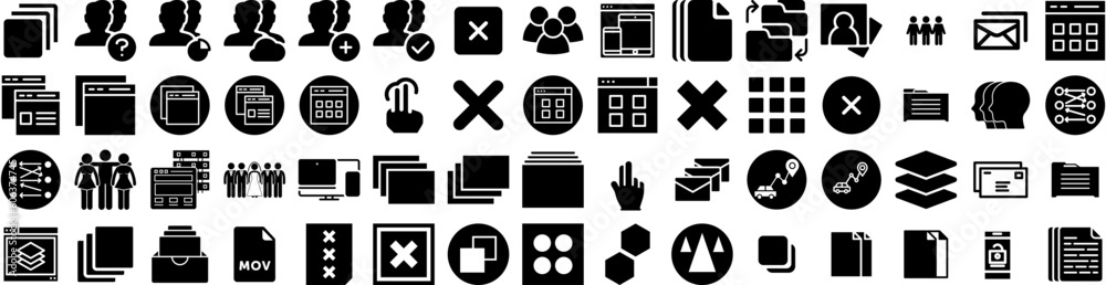Set Of Multiple Icons Isolated Silhouette Solid Icon With Background, Vector, Multiple, Symbol, Technology, Concept, Medicine Infographic Simple Vector Illustration Logo