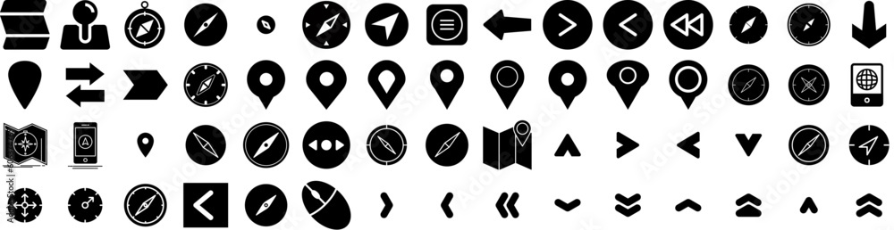 Set Of Navigate Icons Isolated Silhouette Solid Icon With Map, Gps, Road, Compass, Navigation, Technology, Travel Infographic Simple Vector Illustration Logo Set Of Navigate Icons Isolated Silhouette Solid Icon With Map, Gps, Road, Compass, Navigation, Technology, Travel Infographic Simple Vector Illustration Logo