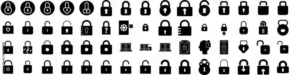 Set Of Padlock Icons Isolated Silhouette Solid Icon With Privacy, Safe, Secure, Padlock, Protection, Safety, Lock Infographic Simple Vector Illustration Logo Set Of Padlock Icons Isolated Silhouette Solid Icon With Privacy, Safe, Secure, Padlock, Protection, Safety, Lock Infographic Simple Vector Illustration Logo