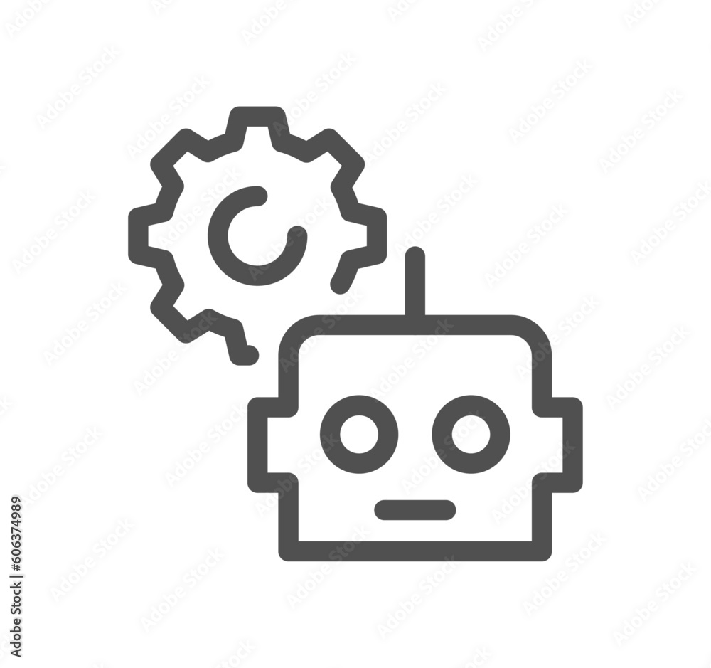 Artificial intelligence related icon outline and linear vector. Artificial intelligence related icon outline and linear vector.