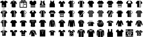 Set Of Shirt Icons Isolated Silhouette Solid Icon With Clothing, Casual, White, Front, Design, Shirt, Template Infographic Simple Vector Illustration Logo