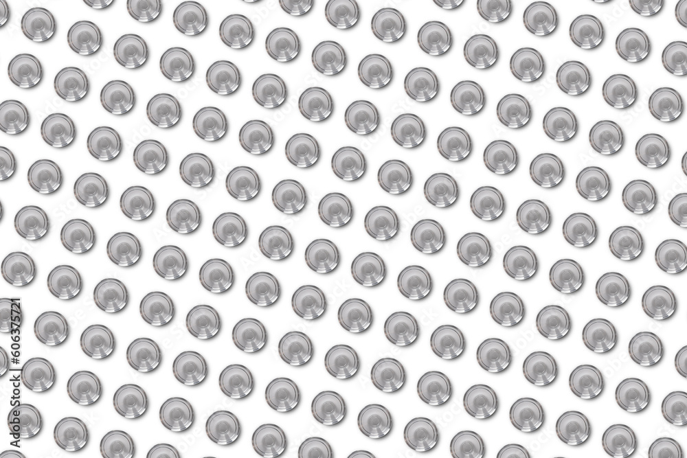 Background from transparent kitchen bowls, a pattern on a white background Background from transparent kitchen bowls, a pattern on a white background