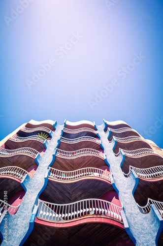 blue and white towels