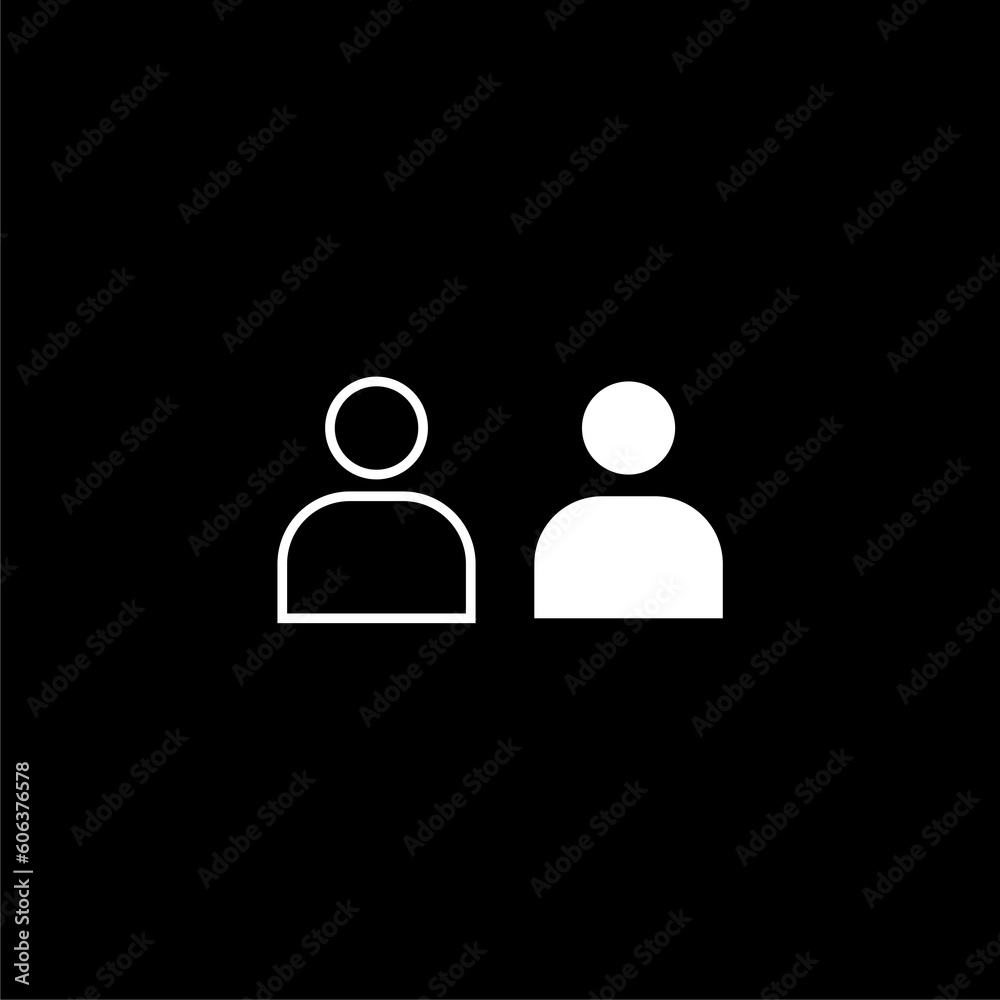 User profile icon isolated on black background User profile icon isolated on black background
