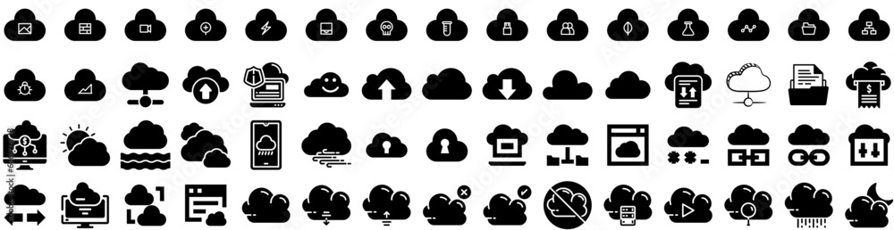 Set Of Cloud Icons Isolated Silhouette Solid Icon With White, Background, Air, Blue, Sky, Cloud, Vector Infographic Simple Vector Illustration Logo Set Of Cloud Icons Isolated Silhouette Solid Icon With White, Background, Air, Blue, Sky, Cloud, Vector Infographic Simple Vector Illustration Logo