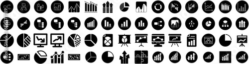 Set Of Diagram Icons Isolated Silhouette Solid Icon With Vector, Circle, Element, Diagram, Business, Presentation, Template Infographic Simple Vector Illustration Logo