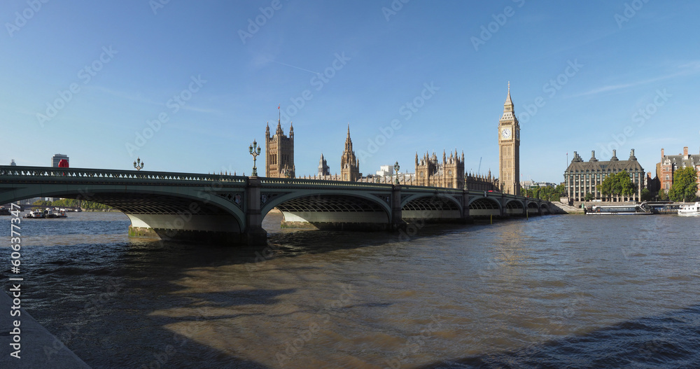 Houses of Parliament and Westminster Bridge in London