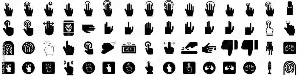 Set Of Finger Icons Isolated Silhouette Solid Icon With Symbol, Hand, Finger, Isolated, Touch, Point, Sign Infographic Simple Vector Illustration Logo Set Of Finger Icons Isolated Silhouette Solid Icon With Symbol, Hand, Finger, Isolated, Touch, Point, Sign Infographic Simple Vector Illustration Logo