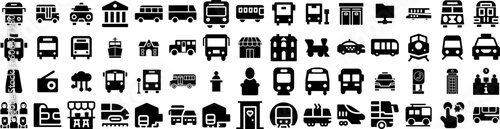 Set Of Public Icons Isolated Silhouette Solid Icon With People, Communication, Presentation, Public, Business, Event, Corporate Infographic Simple Vector Illustration Logo