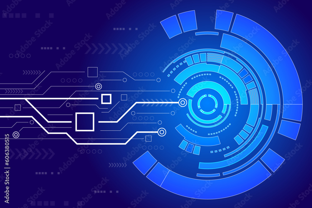 Abstract art illustration, electronic circuit technology background. Futuristic digital network template. Dark blue backdrop. Abstract art illustration, electronic circuit technology background. Futuristic digital network template. Dark blue backdrop.