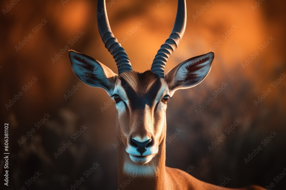 Fototapeta premium Horned Beauty Roaming the Plains