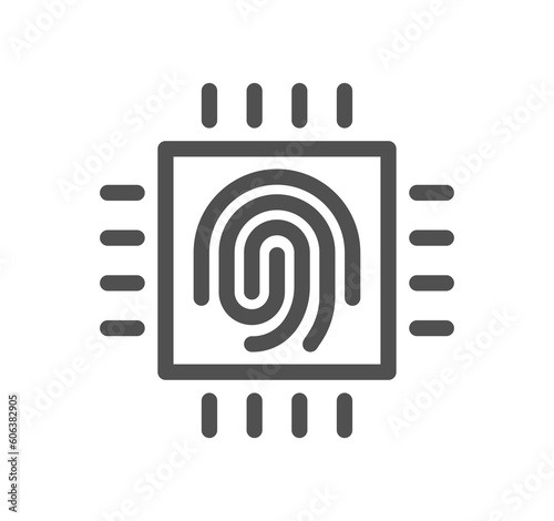 Biometric related icon outline and linear symbol.