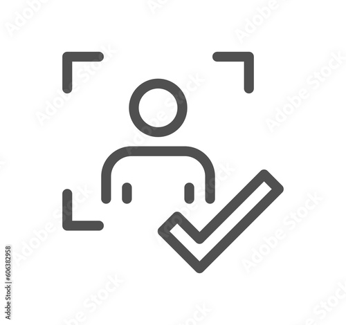 Biometric related icon outline and linear symbol.
