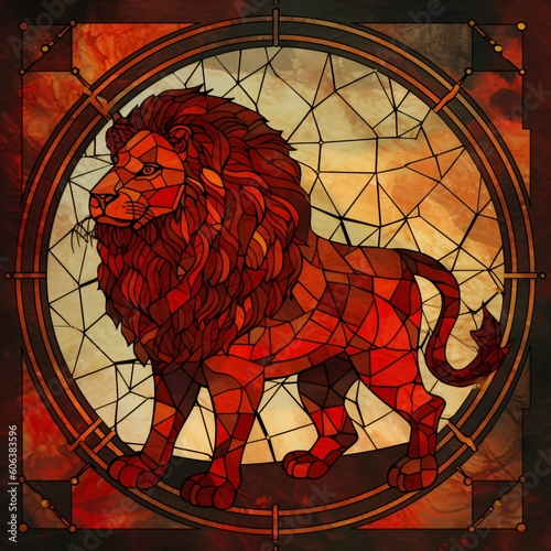 Leo horoscope sign  lion zodiac astrology wallpaper background design illustration  Generative AI