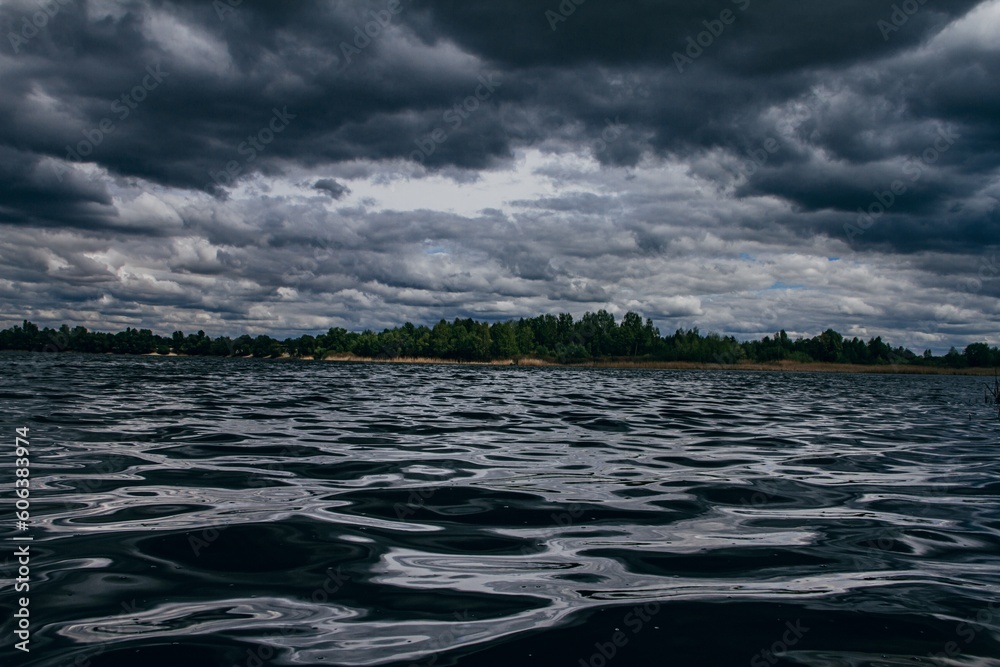 clouds over water