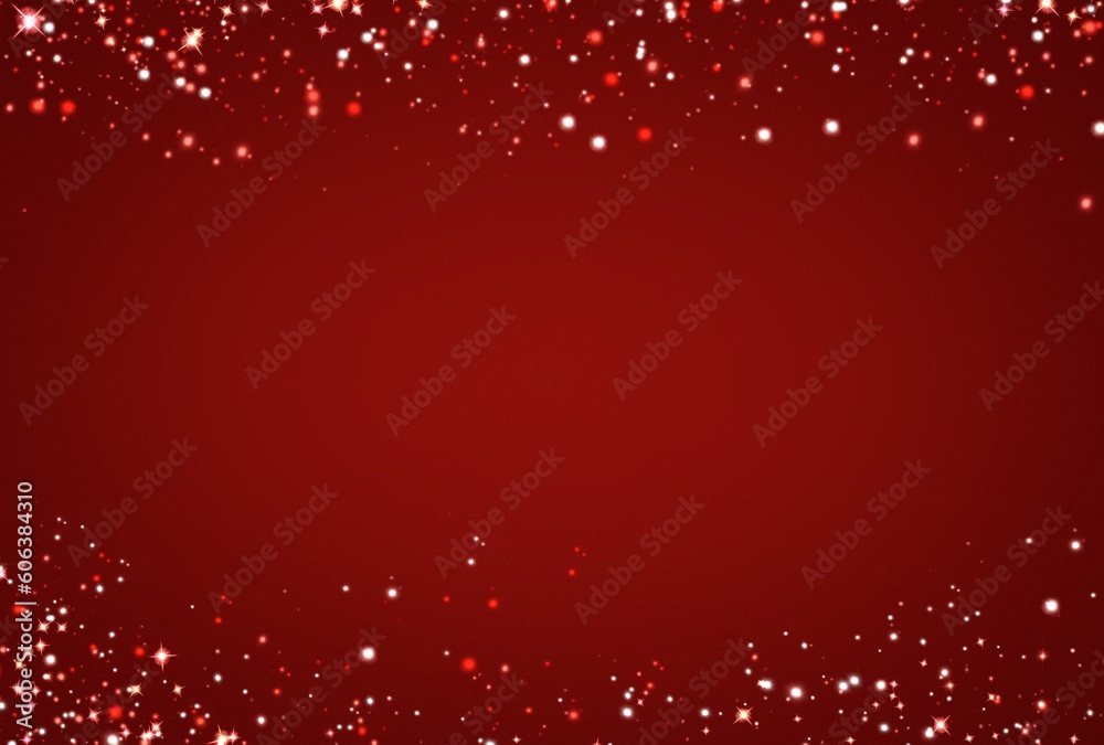 Luxury Red With Glitter Gold Background. Merry Christmas