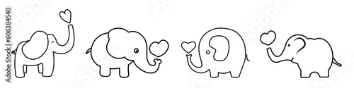 Baby elephant icon vector set. circus illustration sign collection. Love symbol.