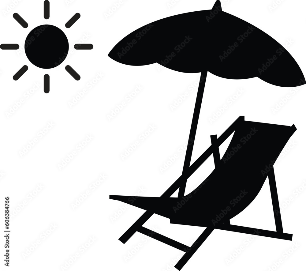 Fotografie beach chair with sun icon