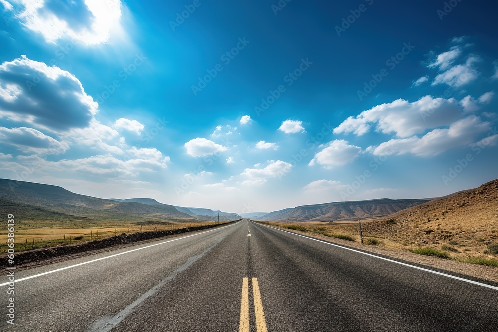 An Open Road with A Blue Sky