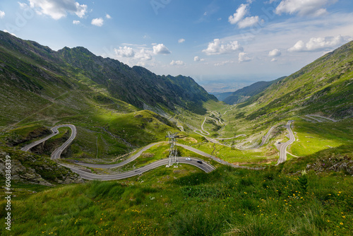 The carpathian mountains with the winding transfaragasan road photo