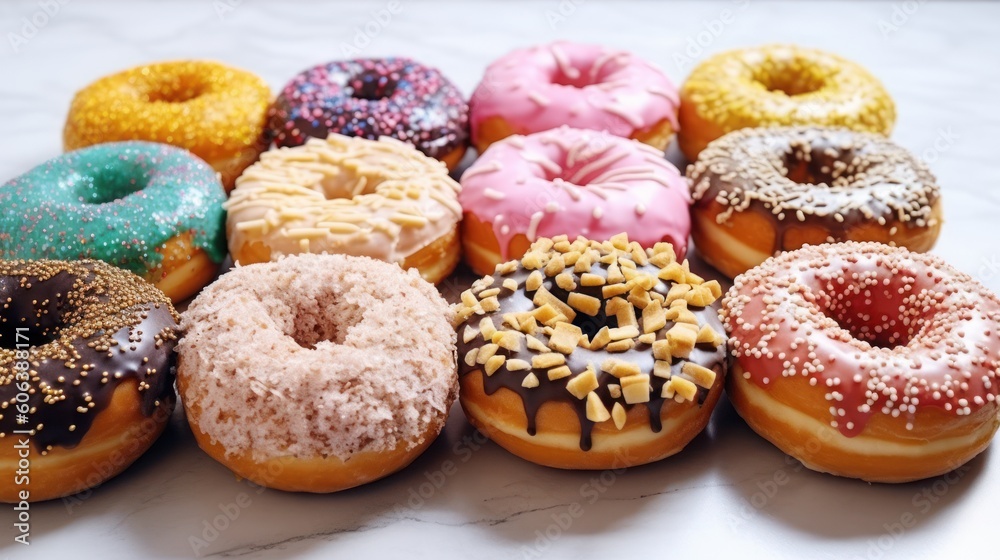 Sweet assorted donuts for National Donuts Day