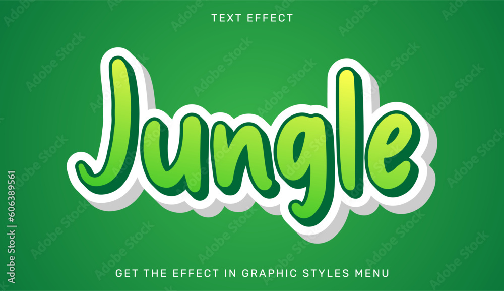 Jungle editable text effect in 3d style. Suitable for brand or business logo Jungle editable text effect in 3d style. Suitable for brand or business logo