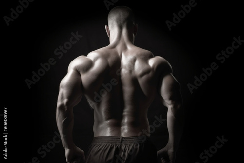 rear view of muscular man © alisaaa