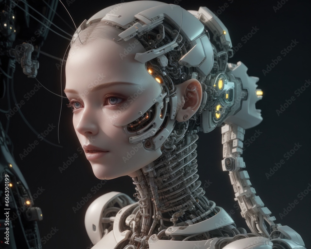 Picture of an android woman created with generative ai, ki Picture of an android woman created with generative ai, ki