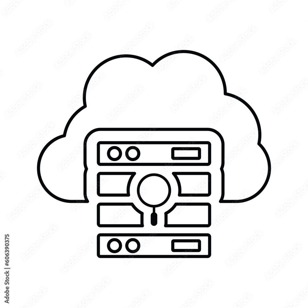 Cloud, seo, storage icon. Line, outline design. Cloud, seo, storage icon. Line, outline design.