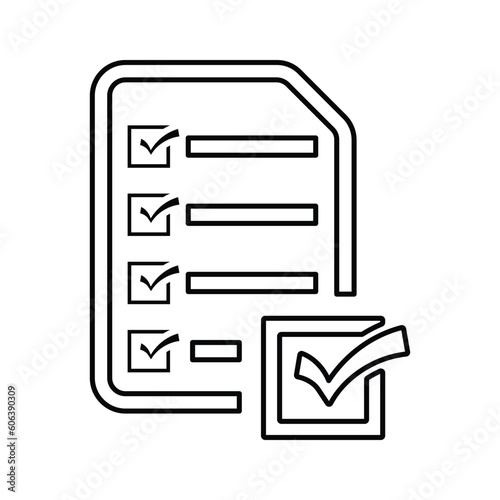 Checklist icon. Line, outline symbol.
