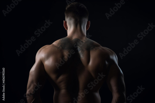 rear view of muscular man © alisaaa