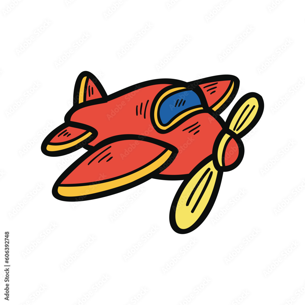 isolate illustration toy red airplane