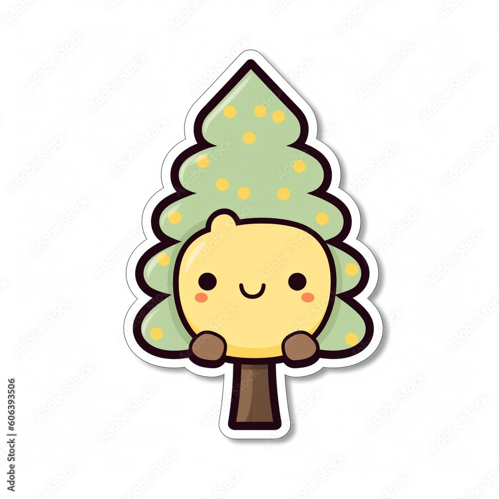 Cute pine tree with a smile version 5 Cute pine tree with a smile version 5