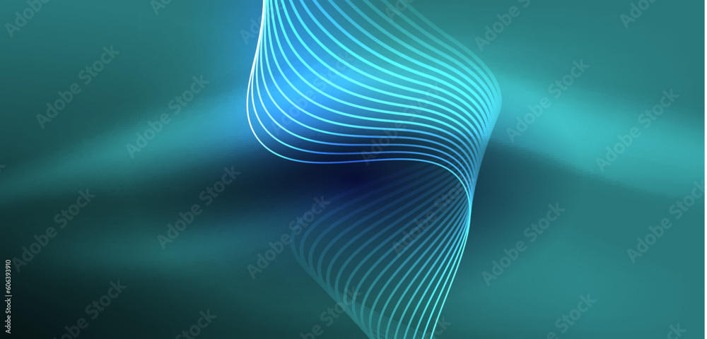 Abstract background neon wave. Hi-tech design for wallpaper, banner, background, landing page, wall art, invitation, prints, posters Abstract background neon wave. Hi-tech design for wallpaper, banner, background, landing page, wall art, invitation, prints, posters